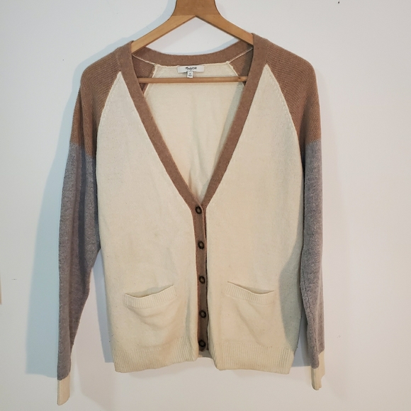 Madewell Sweaters - Madewell cream and tan  Cardigan